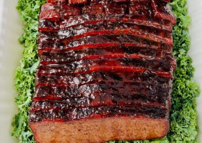 ribs on a bed of lettuce